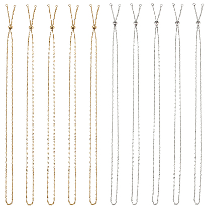 10 шт. 2 цвета 304 изготовление ожерелий из нержавеющей стали в Сингапуре, с латунными скользящими бусинами