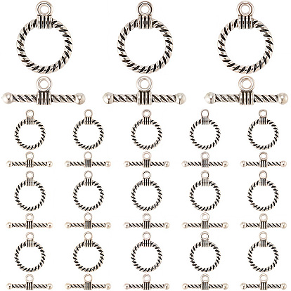 120 наборы застежек-тоглов из сплава в тибетском стиле, без свинца и без кадмия, кольцо