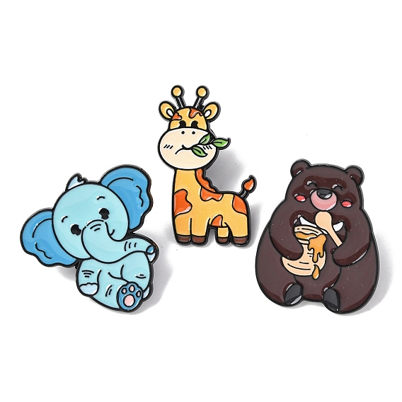 Эмалевые булавки на тему животных, булавки для лацканов из сплава для одежды рюкзака, чёрные