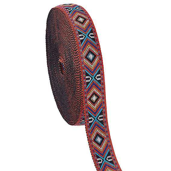 10 полиэстеровые ленты с вышивкой в этническом стиле, жаккардовая лента, аксессуары для одежды, ромб шаблон