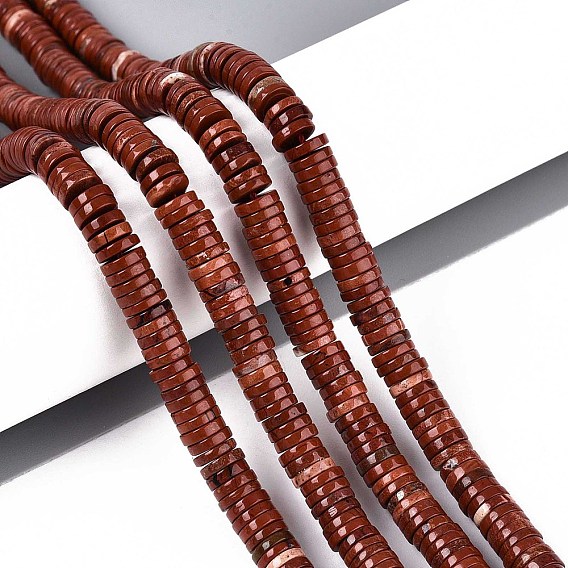 Натуральные красные яшмы бусы пряди, диск, Heishi бусы