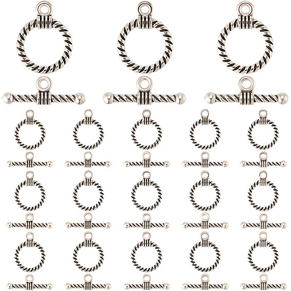 120 наборы застежек-тоглов из сплава в тибетском стиле, без свинца и без кадмия, кольцо
