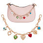 Декоративные цепочки для кошелька с подвеской в виде цветного сердца из сплава, принадлежности для изготовления кошельков