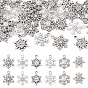 36pcs 6 Stile legieren Strassanhänger, Mit Harzperle, Schneeflockenzauber