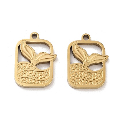 Ионное покрытие (ip) 304 подвески из нержавеющей стали, лазерная резка, прямоугольник с подвеской в виде рыбьего хвоста