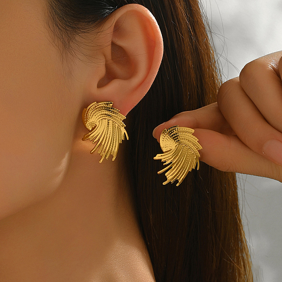 Серьги-гвоздики из нержавеющей стали с витой спиралью