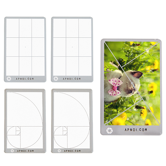 6шт 3 стили акриловая линейка, линейка видоискателя состава Фибоначчи, прямоугольные