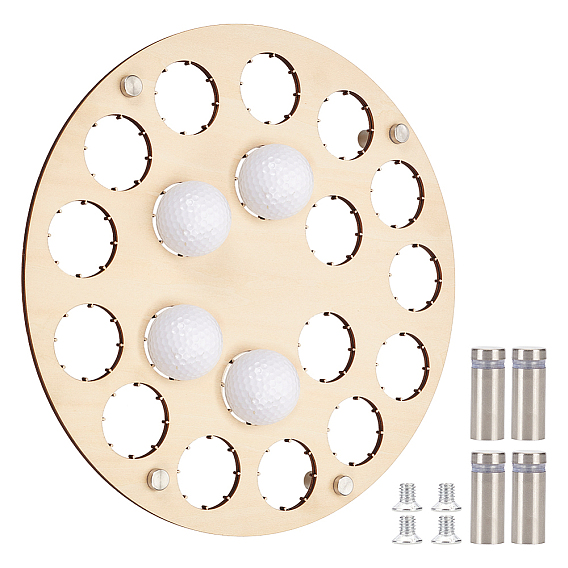 Деревянные стеллажи для хранения гольф-принадлежностей из нержавеющей стали, плоско-круглые