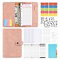 Budget Binder with Zipper Envelopes, Including Imitation Leather A6 Blank Binders, Colorful Budget Sheet, Zippered Bag, Word Letter Sticke, for Budgeting Financial Planning