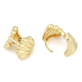 Латунные серьги-кольца в форме ракушки для женщин, долговечный, без свинца и без кадмия