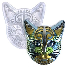 Cat Face Shape DIY Wall Decoration Silicone Molds, Resin Casting Molds, for UV Resin, Epoxy Resin Craft Making