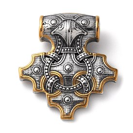 Placage ionique (ip) viking 304 pendentifs en acier inoxydable, Le charme du marteau de Raven Thor