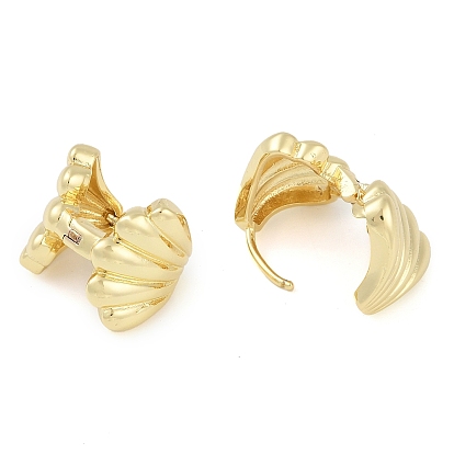 Латунные серьги-кольца в форме ракушки для женщин, долговечный, без свинца и без кадмия