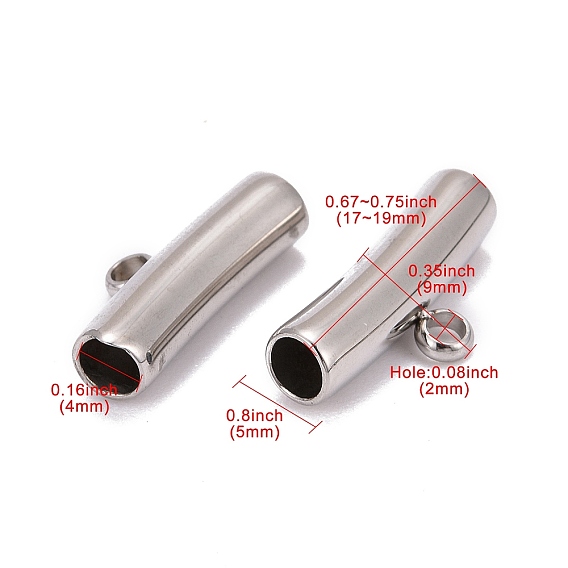 304 Stainless Steel Tube Tube Bails, Loop Bails, Bail Beads