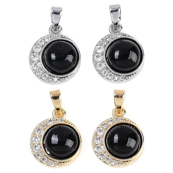 Латунные микро проложить кубического циркония подвески, без кадмия, без никеля и без свинца, со стеклом, плоские круглые прелести, с целью перехода в кольце