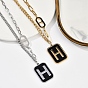 304 нержавеющая сталь черная эмаль h прямоугольный кулон витая цепь ожерелья для женщин