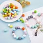 100Pcs Silicone Beads 15mm Round Silicone Bead Bulk Colorful Silicone Bead Kit for Keychain Jewelry DIY Crafts Making