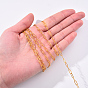 Brass Paperclip Chains, Flat Oval, Drawn Elongated Cable Chains, Soldered, with Card Paper, Cadmium Free & Lead Free