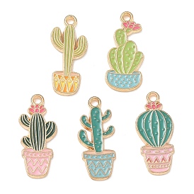 Pendentifs en alliage, charmes de cactus, or et de lumière