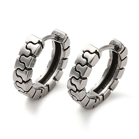 316 Surgical Stainless Steel Hoop Earrings, Puzzle Shape