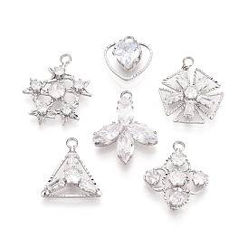 Латунь с кубическим цирконием подвеской, разнообразные, платина