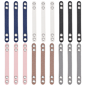 18 Stück 6 Farben Kunstleder-Taschengurte mit silberfarbenen Metallösen für Taschenaccessoires
