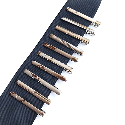 Iron Rhinestone Tie Clips for Men, Rectangle