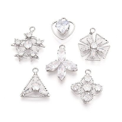 Латунь с кубическим цирконием подвеской, разнообразные, платина