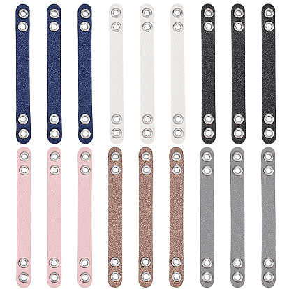18 Stück 6 Farben Kunstleder-Taschengurte mit silberfarbenen Metallösen für Taschenaccessoires