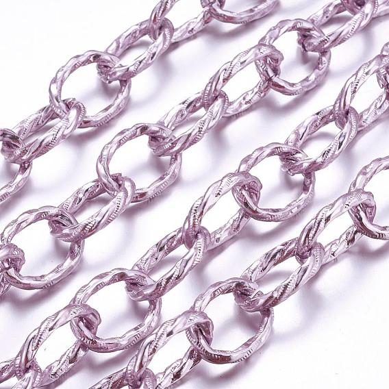 Aluminum Cable Chains, Textured, Unwelded, Oval