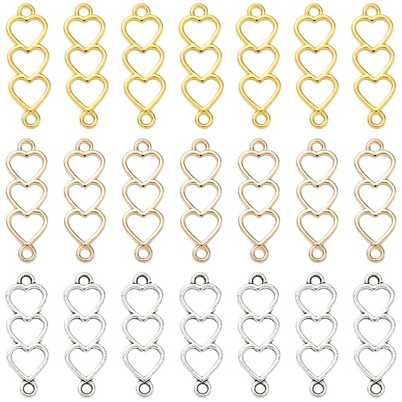 90g 3 цвета сплава соединительные подвески, тройные сердечные связи