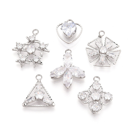 Латунь с кубическим цирконием подвеской, разнообразные, платина