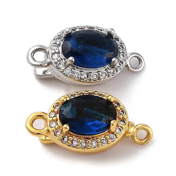 Латунные микро проложить кубического циркония ящик с застежками, без кадмия, без никеля и без свинца, со стеклом, овальные