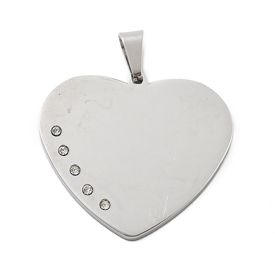 304 подвески из нержавеющей стали, со стразами, шарма сердца