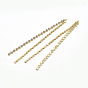 Brass Chain Tassel Big Pendants, with Cubic Zirconia, Clear, Real 18K Gold Plated