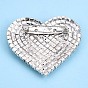 Crystal Rhinestone Heart Lapel Pin, Creative Brass Badge for Backpack Clothes