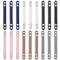 18Pcs 6 Colors Imitation Leather Bag Webbing Straps with Silver Color Plated Metal Eyelets for Bag Accessories