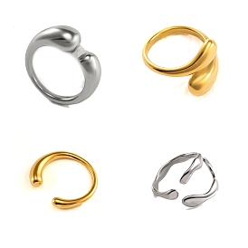 Открытое кольцо манжеты из нержавеющей стали, украшения для женщин