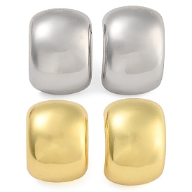 Brass Rectangle Stud Earrings