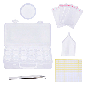 PandaHall Elite DIY Jewelry, with Rectangle Zip Lock Bags, Label Paster, Tray Plate, Plastic Bead Containers and 304 Stainless Steel Beading Tweezers