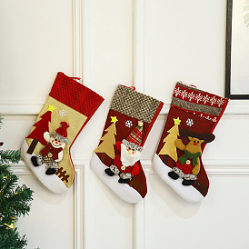 Christmas Socks Gift Bags Christmas Tree Toppers Candy Bags Santa Elk Snowman Gift Bag Ornaments