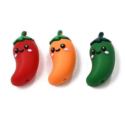 3d cuentas focales de silicona, Ají picante