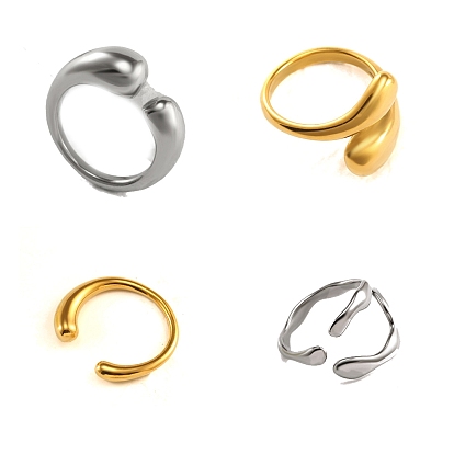 Anillo abierto del brazalete de acero inoxidable, joyas para mujeres