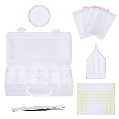 DIY Jewelry, with Rectangle Resealable Bags, Label Paster, Tray Plate, Plastic Bead Containers and 304 Stainless Steel Beading Tweezers