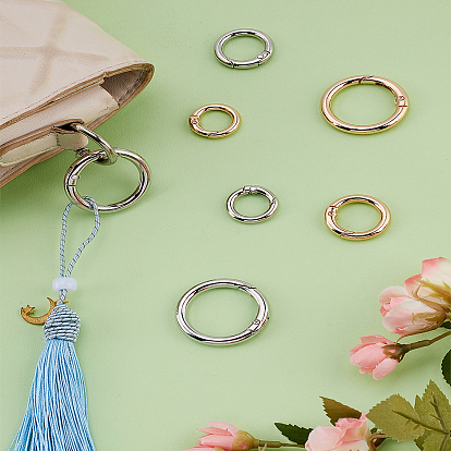 12 piezas 6 estilos anillos de puerta de resorte de aleación
