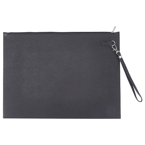 Прямоугольная сумка для документов из искусственной кожи для совещаний, карманы для файлов, с молнией из сплава