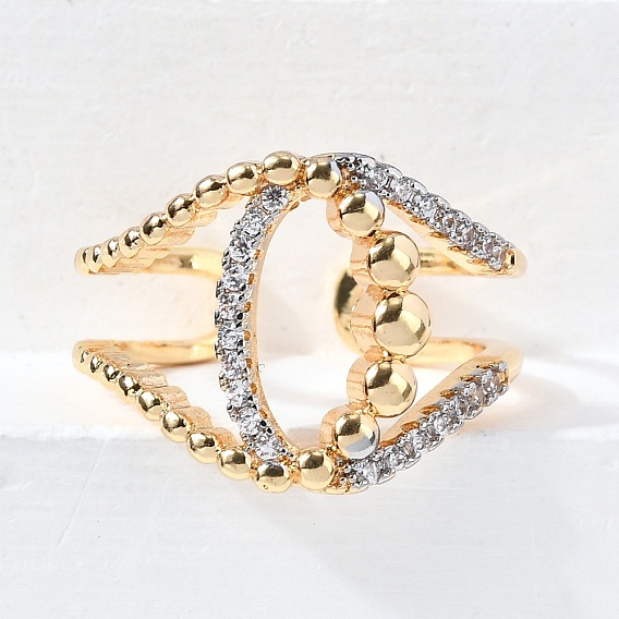 Регулируемые манжетные кольца с микропаве из кубического циркония из латуни