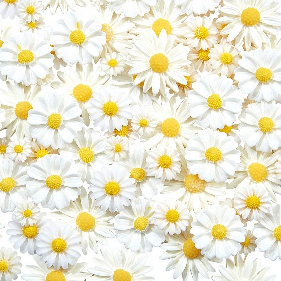 100 шт 5 стиль непрозрачные кабошоны из смолы, маргаритка