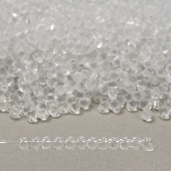 MIYUKI 3.4mm Drop Beads, Japanese Seed Beads, Transparent Colours
