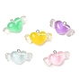 Transparent Resin with Alloy Pendants, Love with Wing Charms, Platinum